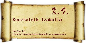 Kosztelnik Izabella névjegykártya